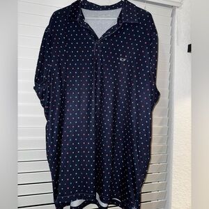Vineyard Vines Navy and Pink Patterned Polo
